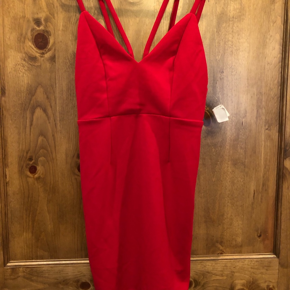 Red party dress